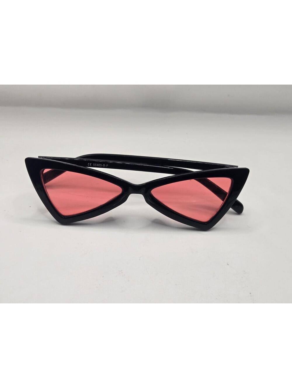 Extreme High Pointed Wide Witch Cat-Eye Red Tinted Sunglasses
